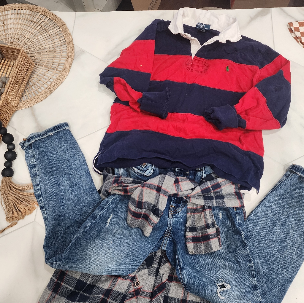 [Polo By Ralph Lauren,Blue Label] Boys Size S [ 8-10] Long Sleeve Collared Polo